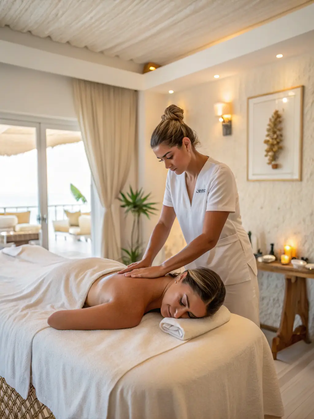 A massage therapist working on a patient's back, highlighting the relaxation and therapeutic benefits of massage therapy at Beshel Chiropractic.