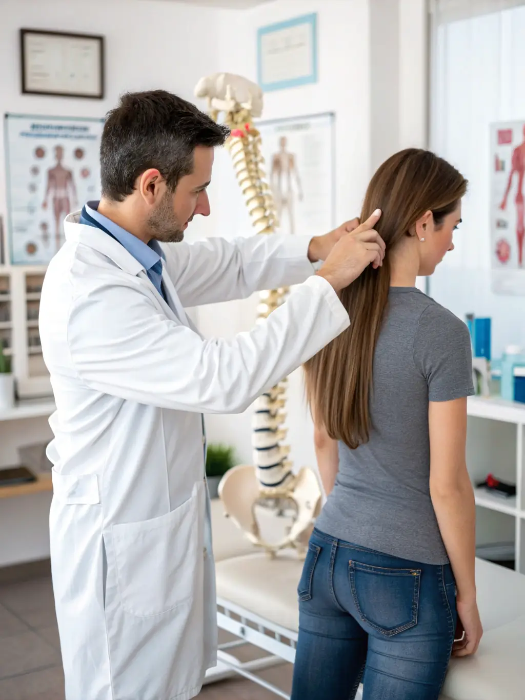 A person holding their lower back in pain, indicating back pain treatment at Beshel Chiropractic.