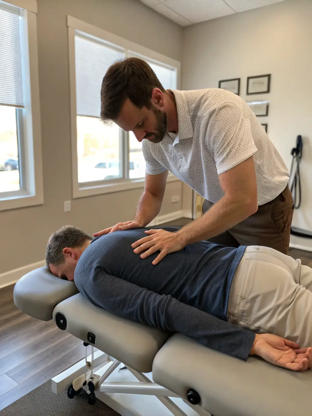 An athlete receiving chiropractic care for a sports injury at Beshel Chiropractic.